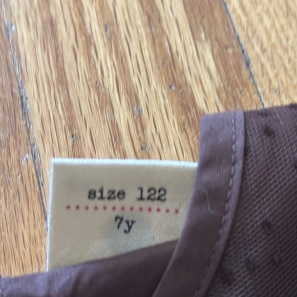 Enfant sz 7 layered brown spotted dress, tulle and cotton lining NWOT never worn - Picture 4 of 7